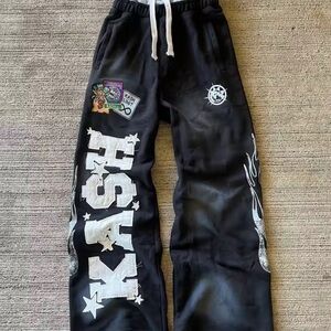 Ash Black Graphic Joggers for Men
